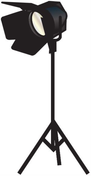 lumĵetilo sur tripiedo - openclipart.org - Juhele lumĵetilo